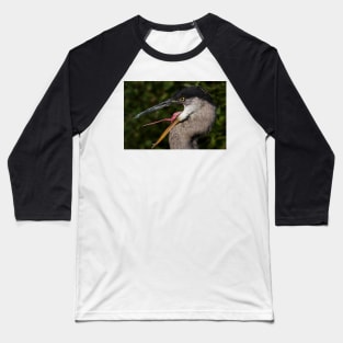 Smilin Blue Heron Baseball T-Shirt